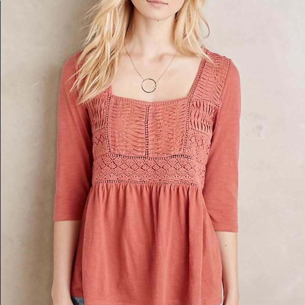 Anthropologie Terracotta Blouse